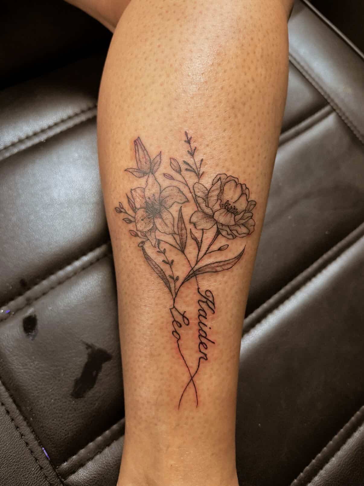 Floral tattoo from Sweet Symphony Tattoo Instagram